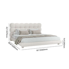 Modern Boucle King Platform Bed With Tufted Headboard Dimensions