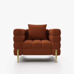 Modern Boucle Modular Sofa Set With Gold Metal Legs