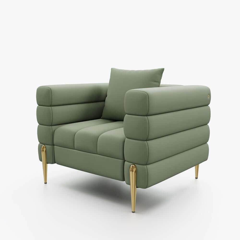 Modern Boucle Modular Sofa Set With Gold Metal Legs