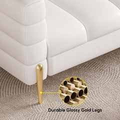 Modern Boucle Modular Sofa Set With Gold Metal Legs