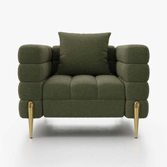 Modern Boucle Modular Sofa Set With Gold Metal Legs