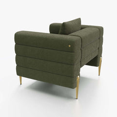 Modern Boucle Modular Sofa Set With Gold Metal Legs
