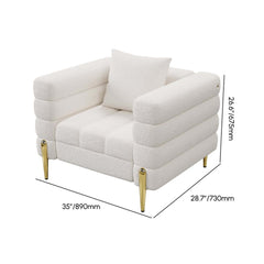 Modern Boucle Modular Sofa Set With Gold Metal Legs Dimensions