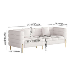 Modern Boucle Modular Sofa Set With Gold Metal Legs Dimensions