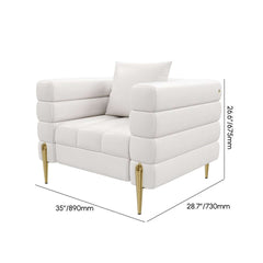 Modern Boucle Modular Sofa Set With Gold Metal Legs Dimensions