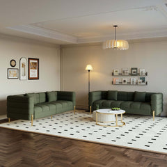 Modern Boucle Modular Sofa With Gold Legs