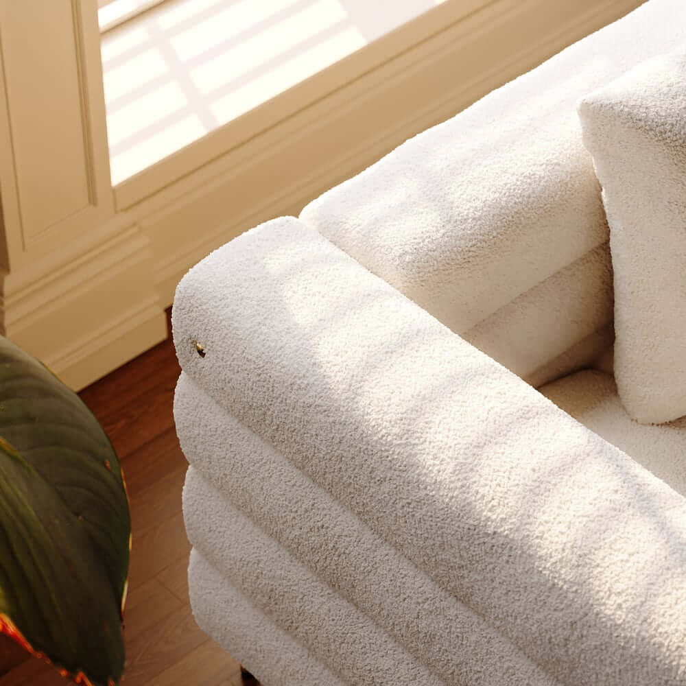 Modern Boucle Modular Sofa With Gold Legs