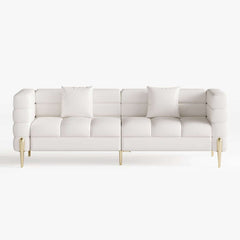 Modern Boucle Modular Sofa With Gold Legs