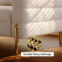 Modern Boucle Modular Sofa With Gold Legs