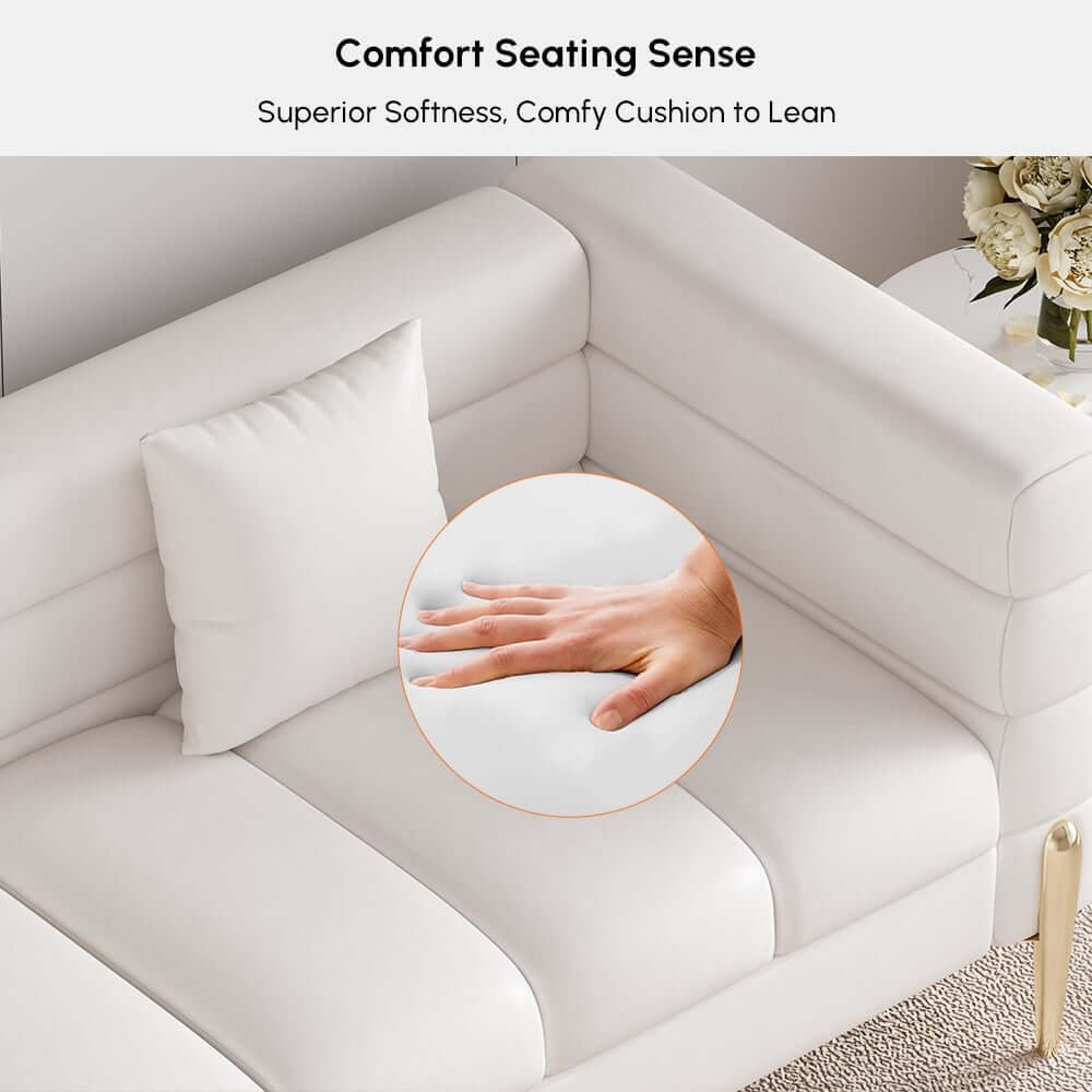 Modern Boucle Modular Sofa With Gold Legs