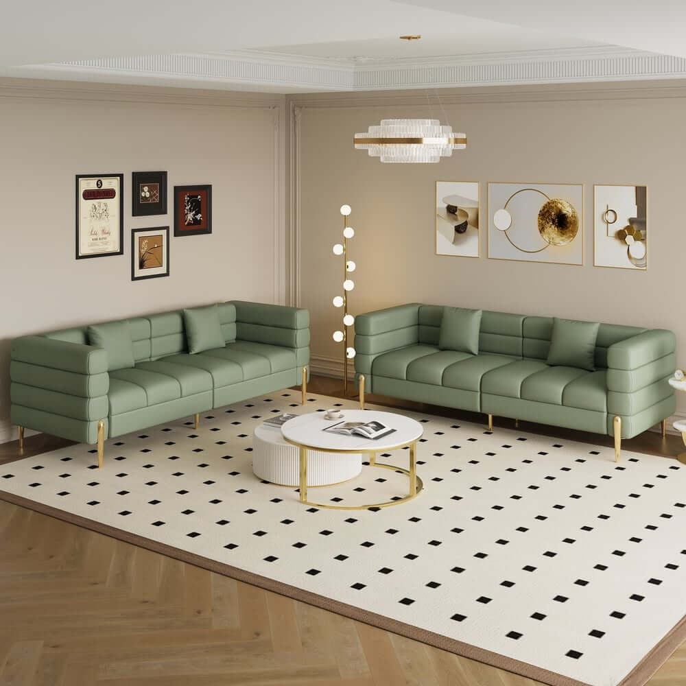 Modern Boucle Modular Sofa With Gold Legs