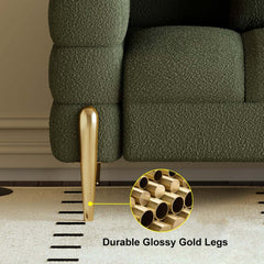 Modern Boucle Modular Sofa With Gold Legs