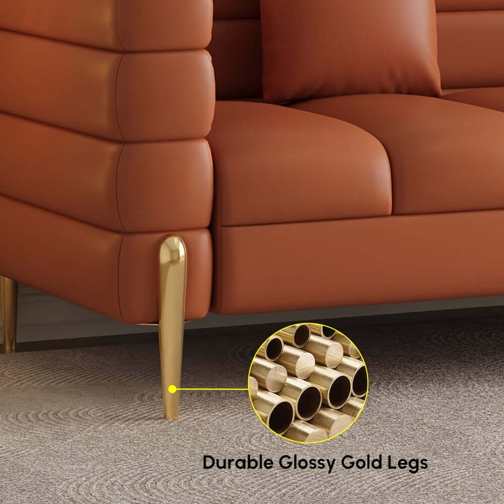 Modern Boucle Modular Sofa With Gold Legs
