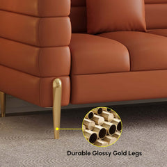 Modern Boucle Modular Sofa With Gold Legs