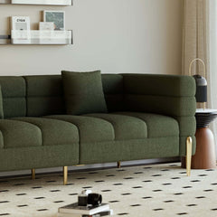 Modern Boucle Modular Sofa With Gold Legs