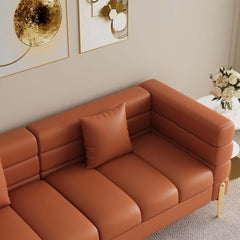 Modern Boucle Modular Sofa With Gold Legs