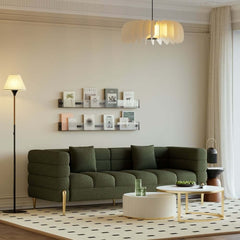 Modern Boucle Modular Sofa With Gold Legs