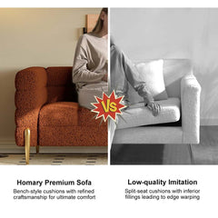 Modern Boucle Modular Sofa With Gold Legs