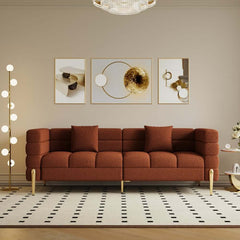 Modern Boucle Modular Sofa With Gold Legs