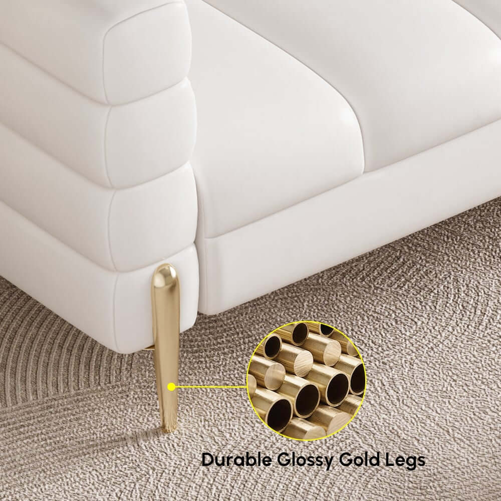 Modern Boucle Modular Sofa With Gold Legs