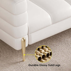 Modern Boucle Modular Sofa With Gold Legs