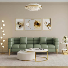 Modern Boucle Modular Sofa With Gold Legs