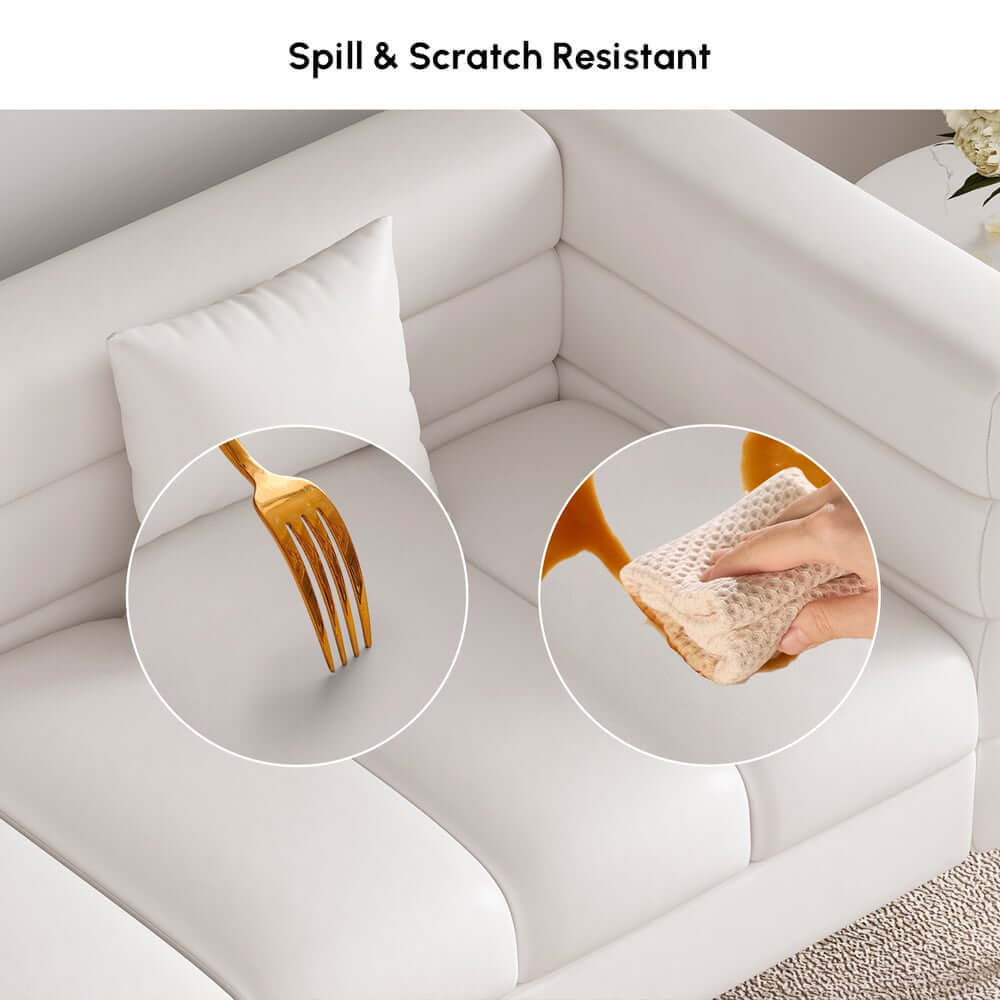 Modern Boucle Modular Sofa With Gold Legs