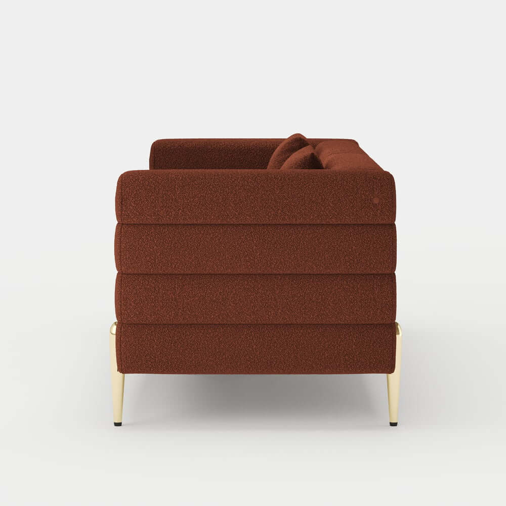 Modern Boucle Modular Sofa With Gold Legs