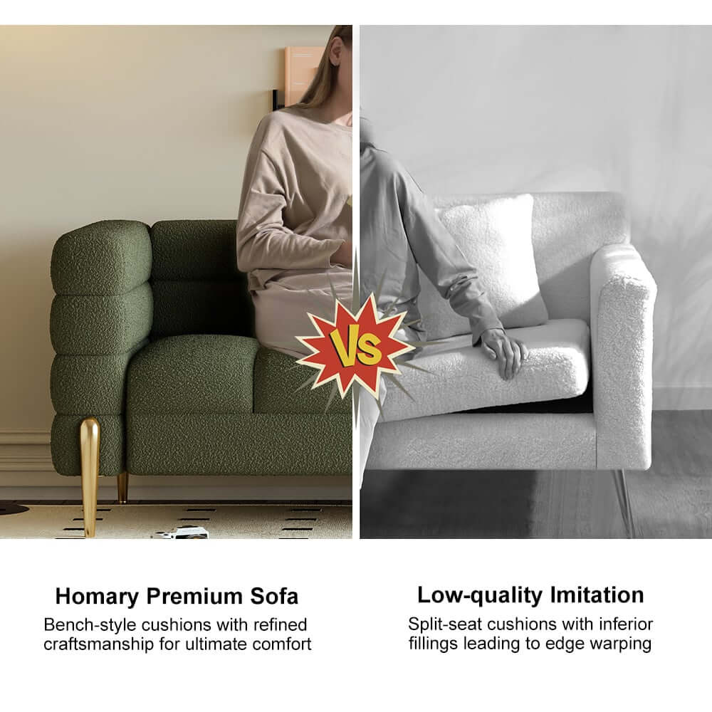 Modern Boucle Modular Sofa With Gold Legs