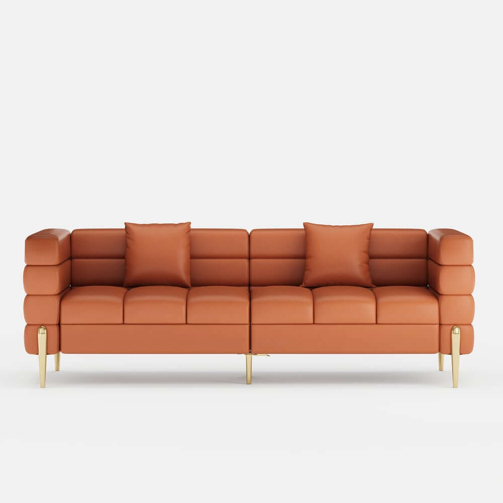 Modern Boucle Modular Sofa With Gold Legs