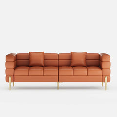Modern Boucle Modular Sofa With Gold Legs