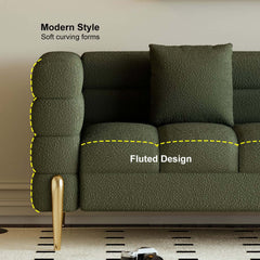 Modern Boucle Modular Sofa With Gold Legs