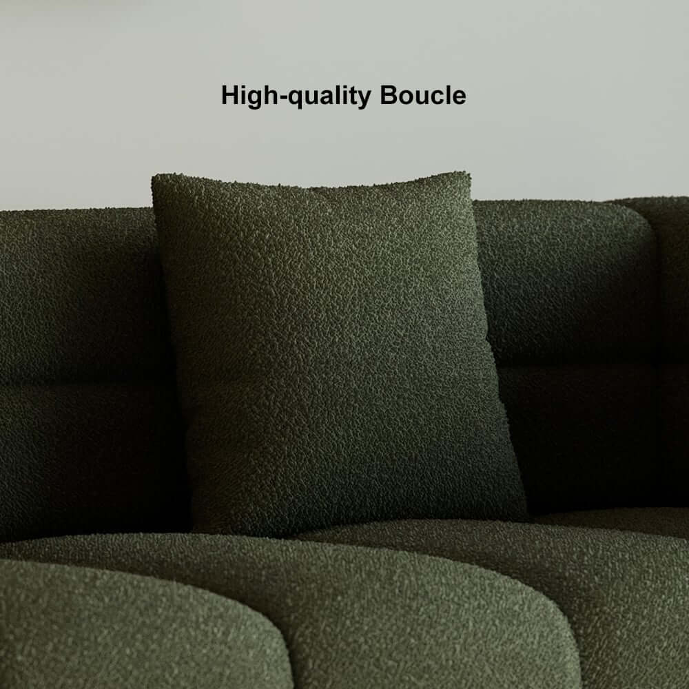 Modern Boucle Modular Sofa With Gold Legs