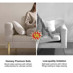 Modern Boucle Modular Sofa With Gold Legs