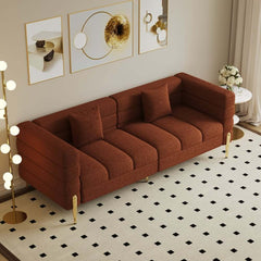 Modern Boucle Modular Sofa With Gold Legs