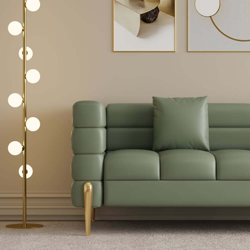 Modern Boucle Modular Sofa With Gold Legs