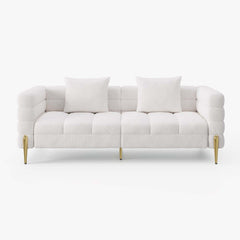 Modern Boucle Modular Sofa With Gold Legs
