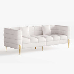 Modern Boucle Modular Sofa With Gold Legs