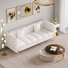 Modern Boucle Modular Sofa With Gold Legs