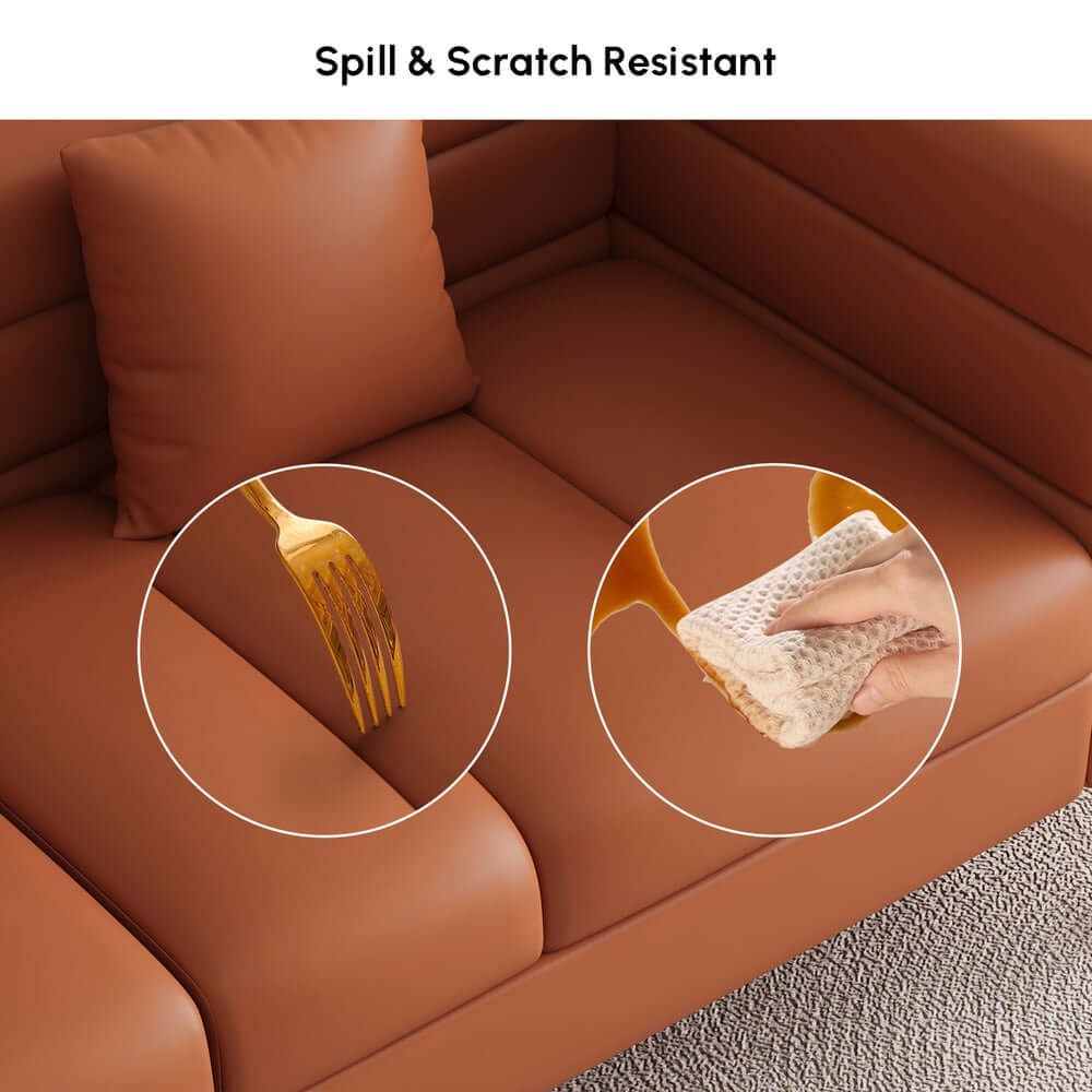 Modern Boucle Modular Sofa With Gold Legs