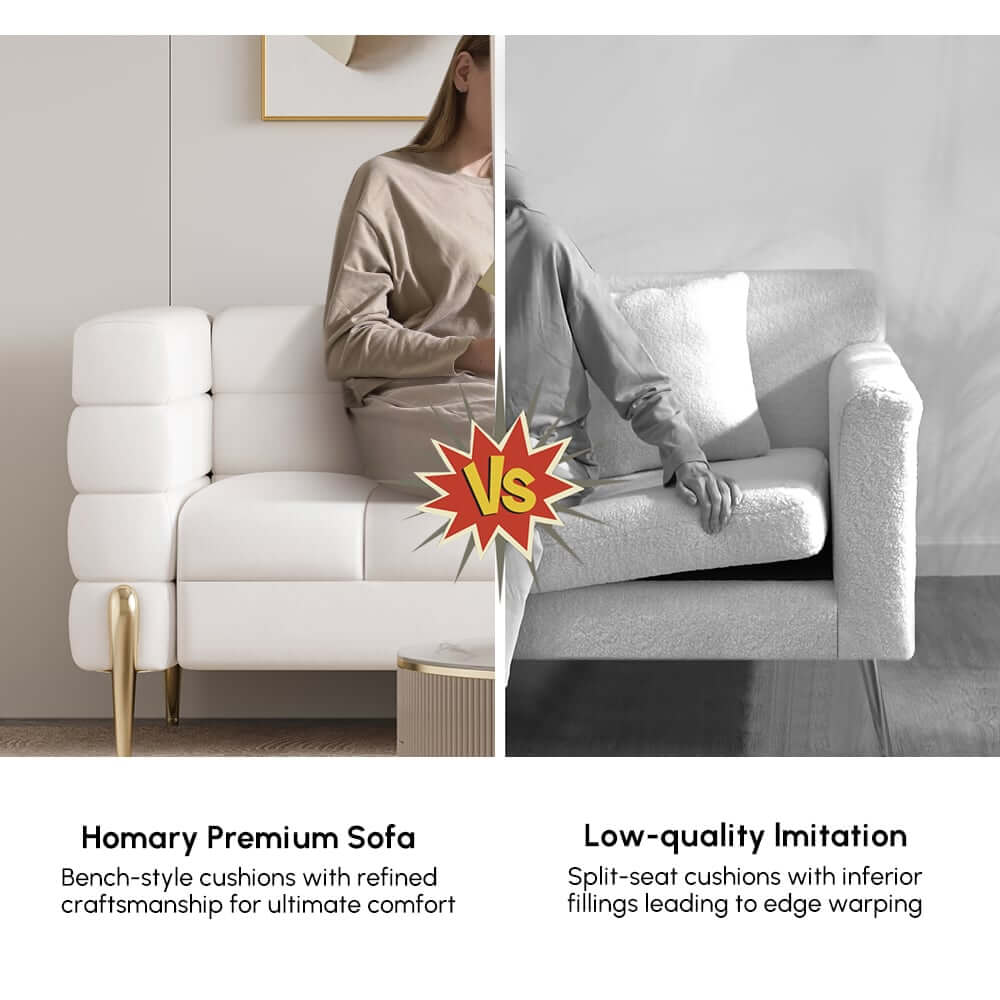 Modern Boucle Modular Sofa With Gold Legs