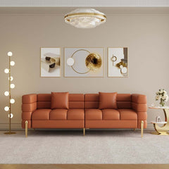 Modern Boucle Modular Sofa With Gold Legs