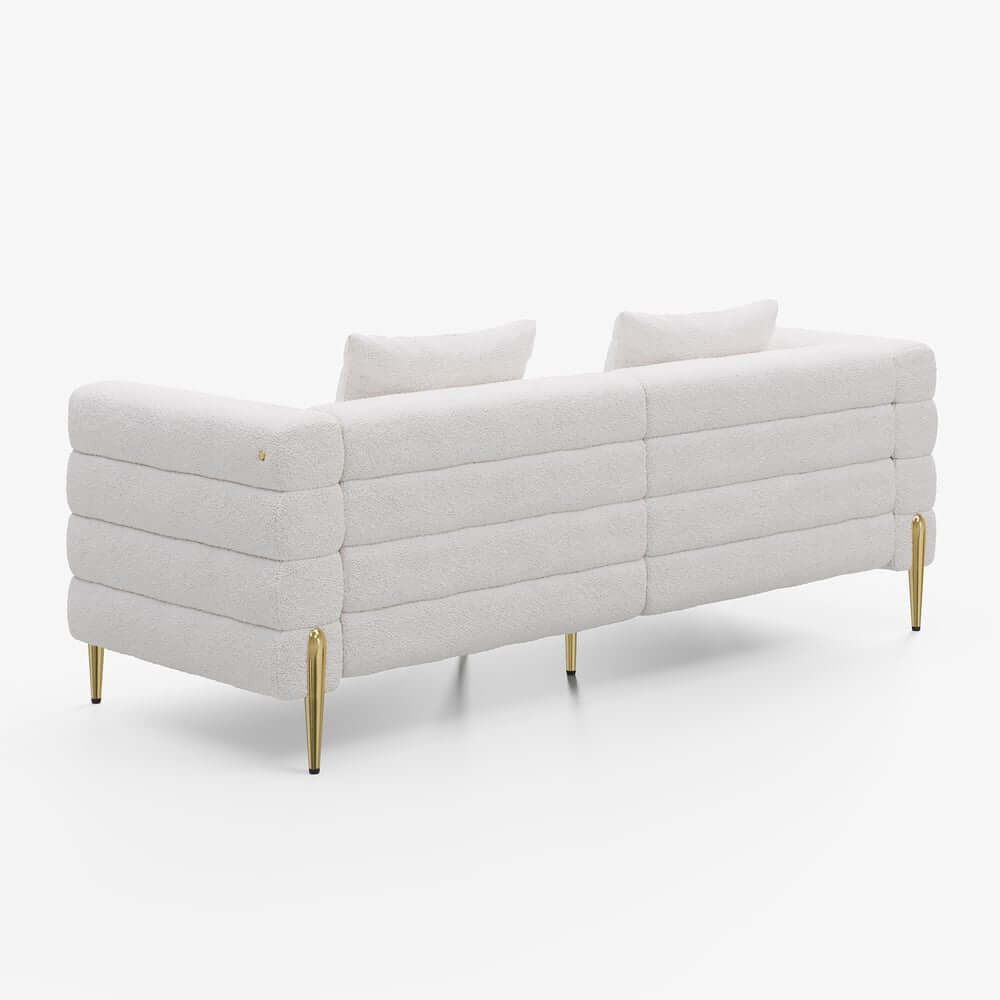 Modern Boucle Modular Sofa With Gold Legs