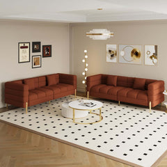 Modern Boucle Modular Sofa With Gold Legs