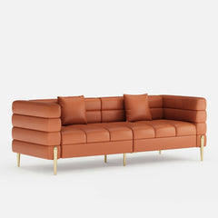 Modern Boucle Modular Sofa With Gold Legs