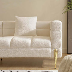 Modern Boucle Modular Sofa With Gold Legs
