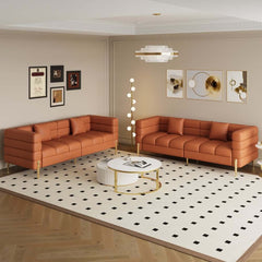 Modern Boucle Modular Sofa With Gold Legs