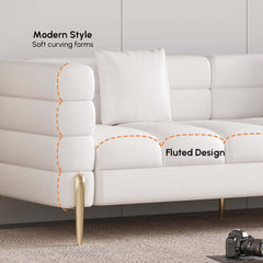 Modern Boucle Modular Sofa With Gold Legs