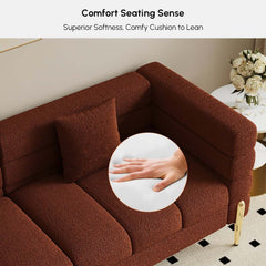 Modern Boucle Modular Sofa With Gold Legs