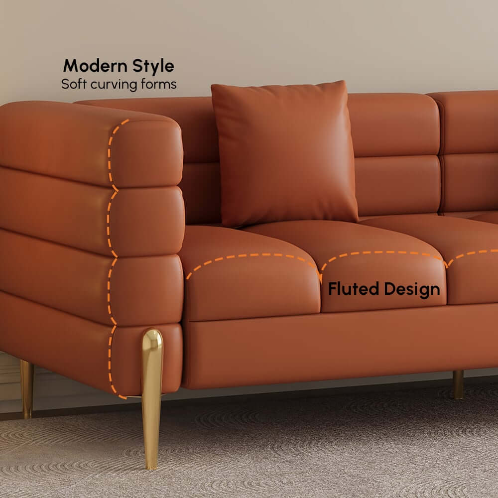 Modern Boucle Modular Sofa With Gold Legs